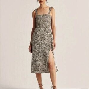 Abercrombie and Fitch smocked midi dress